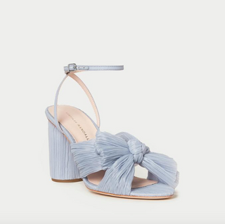Camellia Knot Mule with Ankle Strap- Blue