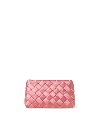 Aviva Woven Puff Clutch- Bubblegum