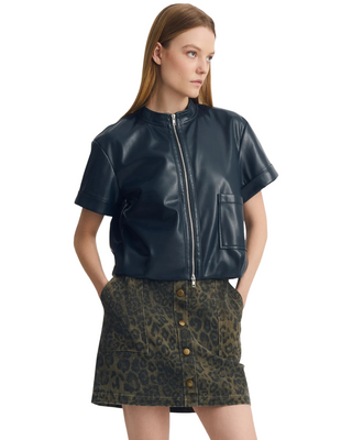 Jackie Zip-Up Top- Dark Navy