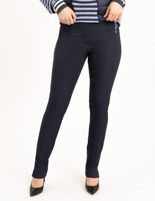 Renuar Pull On Full Length Pant- Indigo