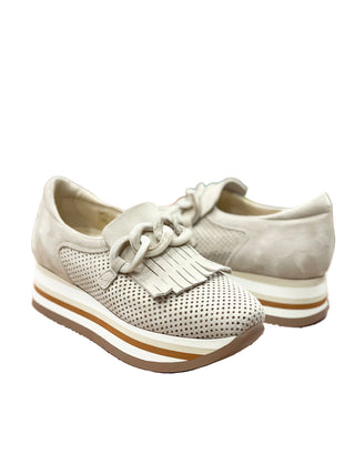 Softwaves Platform Slip-on Sneaker- Creme Velour