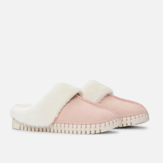 Tulip Suede & Shearling Slipper- Adobe Rose