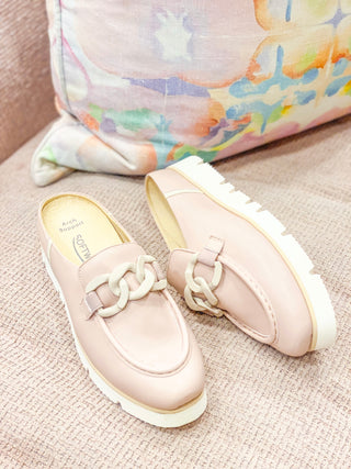 Carrie Leather Mule- Dusty Nude/Creme