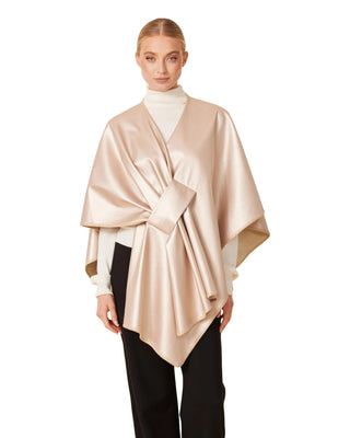 Faux Leather Pull Through Wrap- Pale Gold (One Size)