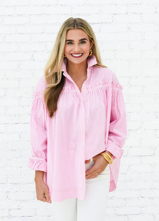 Miriam Top- Pink Stripe (One Size)