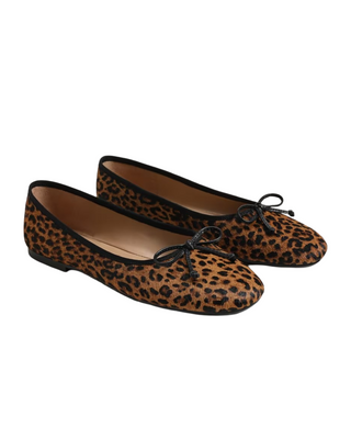 Alie Ballet Flat- Leopard Print Calf Hair