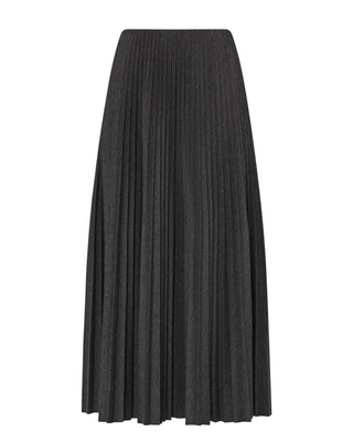 Pleated Midi Skirt- Grey
