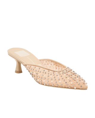 Cleo Pearl Blush Lace Mesh Heel