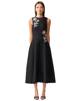 Soleil Midi Dress- Black