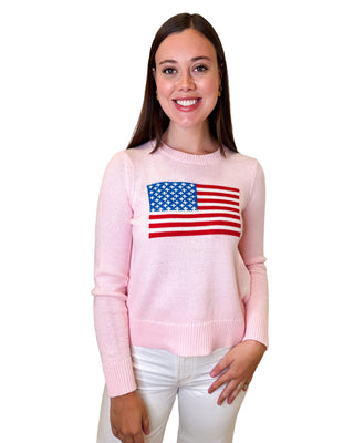 American Flag Sweater- Blush
