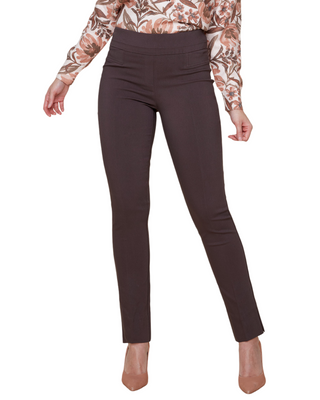 Renuar Pull On Full Length Pant- Chocolate