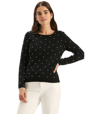 Pearl Pullover Sweater- Black