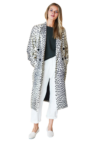 Bowery Coat- Leopard Linen