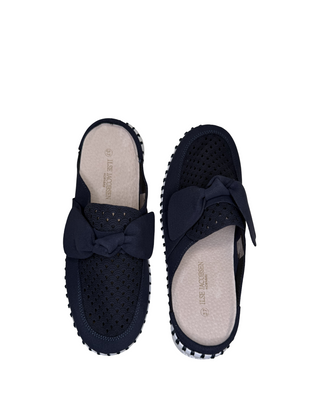 Tulip Slip-On Bow Mule- Dark Indigo