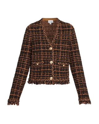 Daphne Fringe Cardigan Jacket- Brown + Black