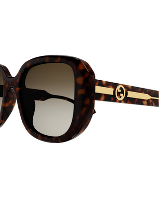 Gucci Oversized Square Sunglasses- Crystal Brown
