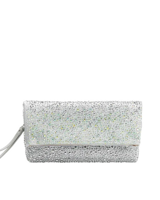 Fayth Rhinestone Wristlet- Silver