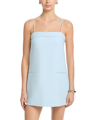 Azra Twill Foldover Strappy Dress- Dream Blue