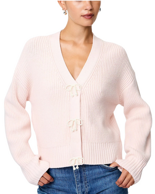 Babysoft Knit Embellished Bows- Soft Blush