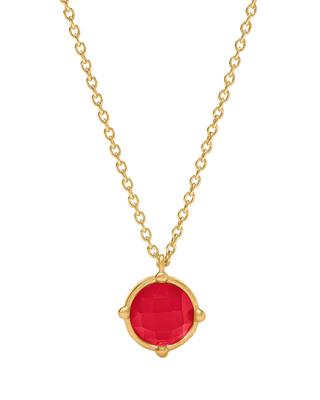 Honeybee Solitaire Necklace- Iridescent Strawberry