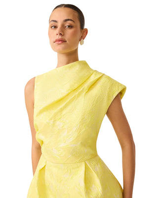 Luella Asymmetric Mini Dress- Yellow