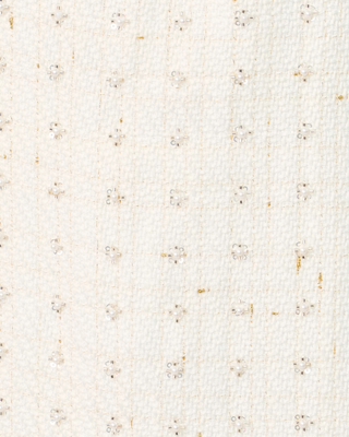 Anders Skirted Romper- White Flower Pearl Embellished Boucle