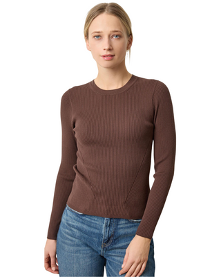 Fitted Crewneck Sweater- Mink