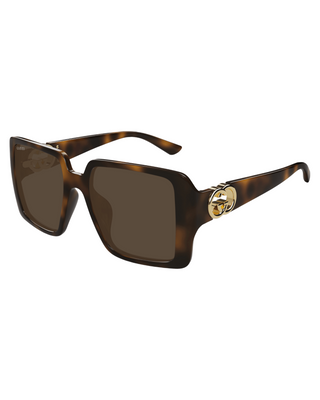 Gucci Hailey Oversized Square Sunglasses- Havana