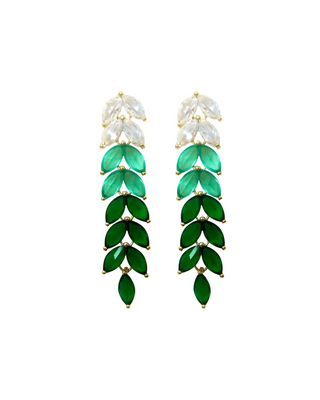 Emerald Green Holiday Ombre Christmas Statement Earrings