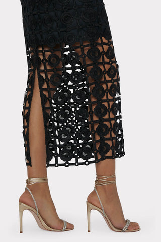 Kait Tile Lace Dress- Black