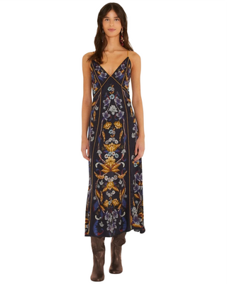 Golden Nature Navy Blue Maxi Slip Dress