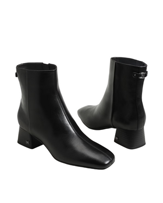 Paige Ankle Boot- Black Leather