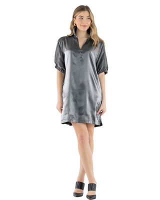 Poppy Dress- Black Tie Metallic Rayon