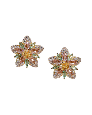 Lotus Bloom Crystal Statement Studs