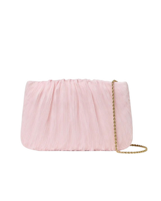 Brit Pleated Flat Clutch- Pale Pink