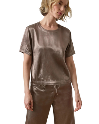 Slub Woven Darted Top- Shittake