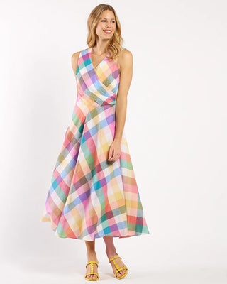 Easton Stretch Linen Cotton- Plaid Multi Citrus