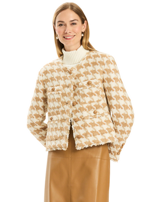 Randy Boucle Jacket- Herringbone Iced Coffee