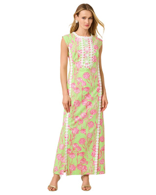 Rosalena Stretch Maxi Shift Dress- Pistachio Macaron Alina