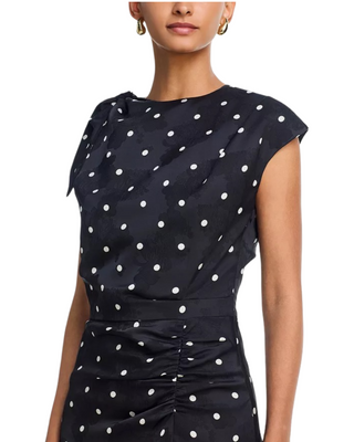 Karina Printed Midi Dress- Black + White