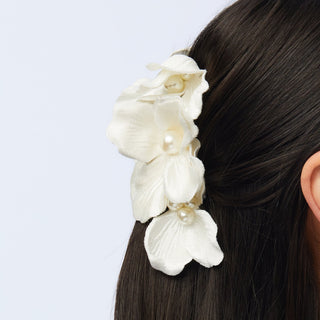 Ivory Magnolia Claw Clip