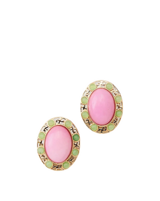 Via Palm Earrings- Oleander Pink