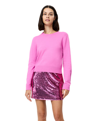 Sadie Stretch Sequin Mini Skirt- Taffy Pink