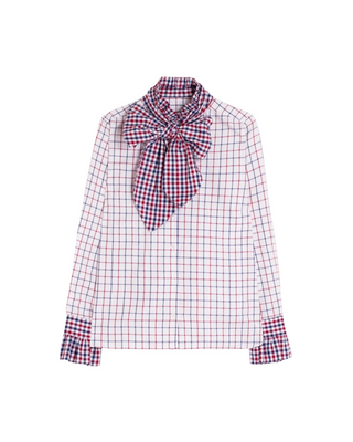Niki Top- Red + Blue Check