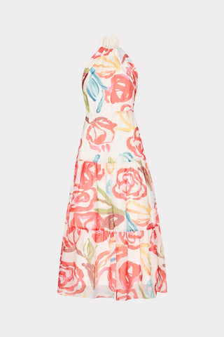 Hayden Floraison Rouge Organza Dress- Red Multi