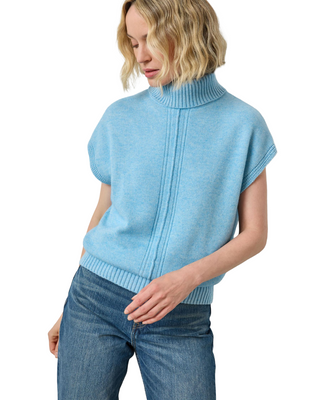 Turtleneck Wedge Sweater- Mystic Blue