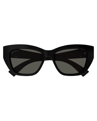Gucci Cat Eye Sunglasses- Black + Silver