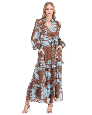 Iced Petals Tiered Maxi Dress