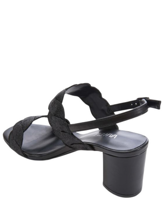Lettie Woven Slingback Heel- Black