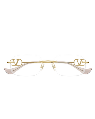 Valentino Optical Rimless Square Round Frames- Gold/Transparent